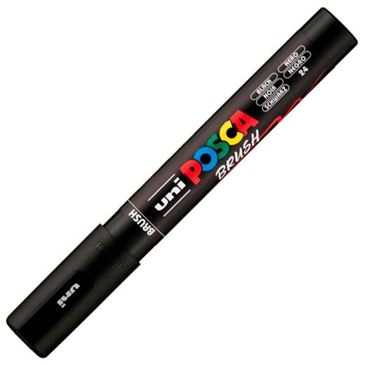 Posca Marcador Pc-5Br Brush Punta M Semiflexible Negro