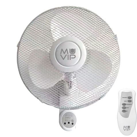 Muvip Ventilador De Pared - 45W - 3 Velocidades - Mando A Distancia - Color Blanco