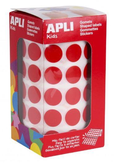 Apli Gomets Redondos 15Mm Rollo Rojo -Rollo 2832 Unidades-