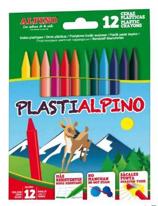 Alpino Ceras Plásticas Plastialpino 115Mm No Manchan Estuche De 12 C/Surtidos