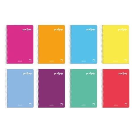 Pacsa Cuaderno Polipac 80H Folio 70Gr 4X4Mm Tapas Pp Pack 5 Ud Colores Surtidos