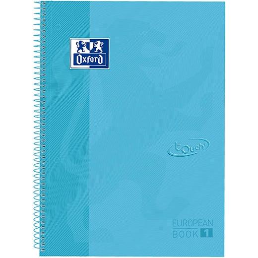 Oxford Cuaderno Europeanbook 1 Touch Write&Erase 80H A4+ 5X5Mm Microperforado T/Extradura Azul Pastel