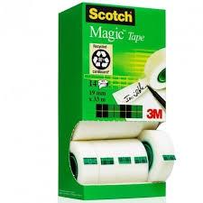 Scotch Cinta Adhesiva Invisible Magic Rollo 19Mm X 33M Caja 12+2Ud