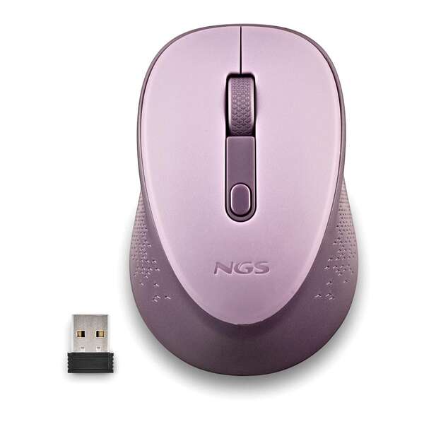 Ngs Dew Lilac Raton Inalambrico Usb 1600Dpi - 3 Botones - Uso Diestro - Color Lila