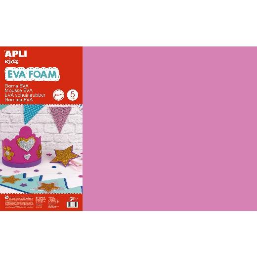 Apli Goma Eva 40X60Cm Grosor 2Mm Rosa Pack 5 Ud
