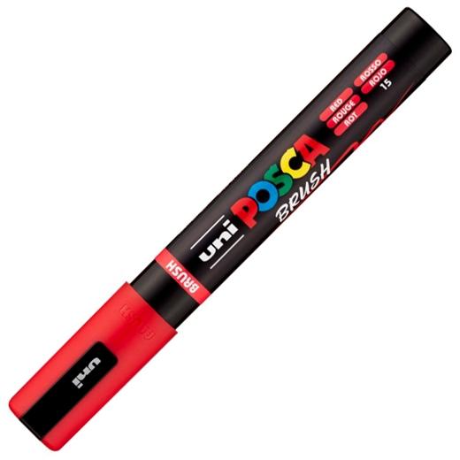 Posca Marcador Pc-5Br Brush Punta M Semiflexible Rojo