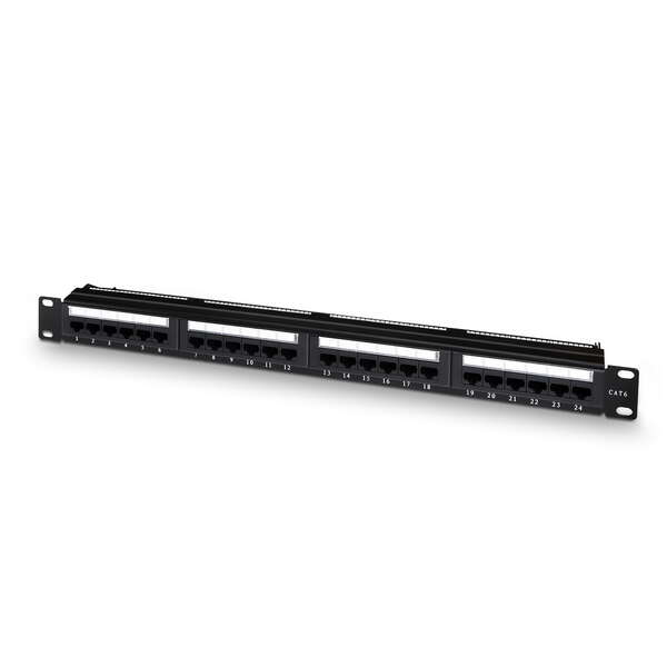 Aisens Patch Panel De 24 Puertos Rj45 Cat.6 Utp - 19" 1U Dual Idc - Color Negro