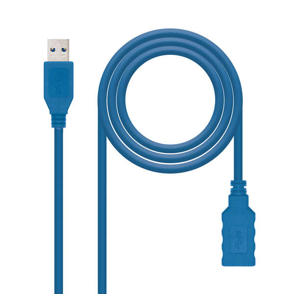 Nanocable Cable Usb-A 3.0 Macho A Usb-A Hembra 2M - Color Azul