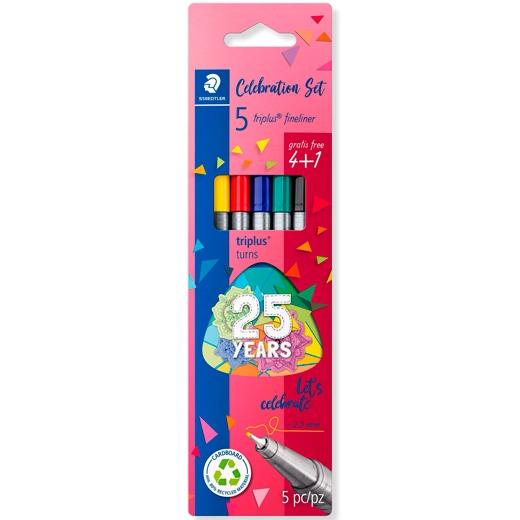 Staedtler Estuche 4+1 Rotuladores Triplus Fineliner 334 Punta Superfina C/Surtidos