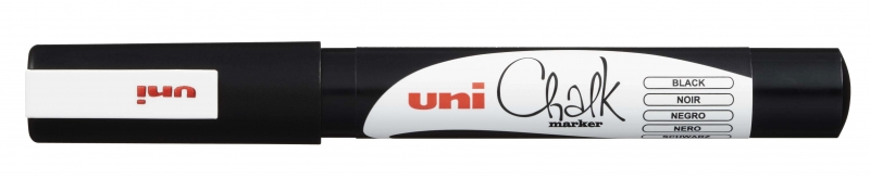 Uni-Ball Pwe-3Ms Marcador De Tiza Liquida - Punta Conica 0.7Mm - Borrado En Humedo - Resistente A La Lluvia - Color Negro