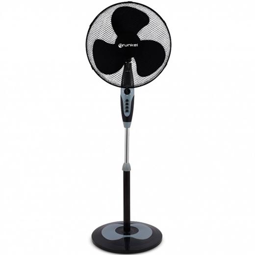 Grunkel Ventilador De Pie 60W Regulable 3 Velocidades C/Temporizador Negro