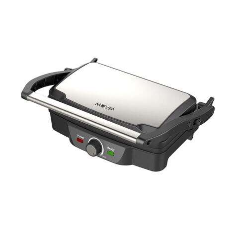 Muvip Sandwichera Grill 1600W - Apertura Hasta 180º - Temperatura Regulable - Placa Superior Basculante - Asa Tacto Frio