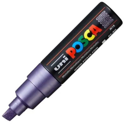 Posca Marcador  Pc-8K No Permanente Punta Biselada 8.0Mm Violeta Metálico