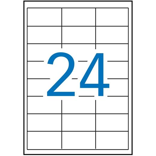 Apli Etiquetas Adhesivas 64,6X33,8Mm Inkjet/Láser C/Rectos 24 X 100H Blanco