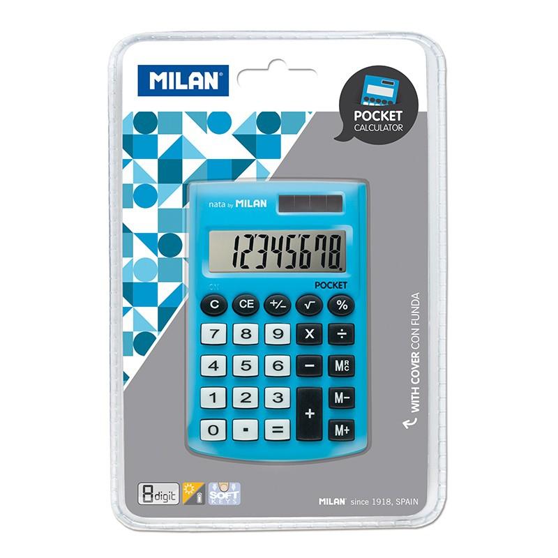 Milan Calculadora Pocket 8 Digitos Dual Blister Azul