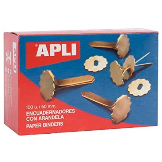 Apli Encuadernadores Metálicos Con Arandela Dorados 50Mm - 100Ud-