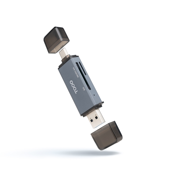 Tooq Lector De Tarjetas Usb-C Y Usb-A - Compatible Con Sd, Micro Sd Y Tf - Color Gris