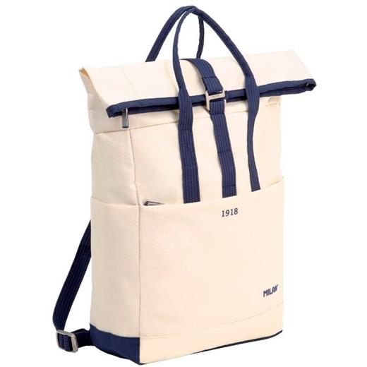 Milan Mochila Urbana C/Cierre Superior Enrrollable 10L Serie 1918 Beige