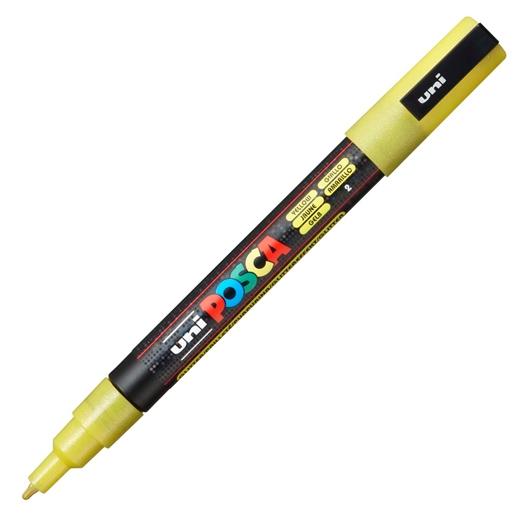 Posca Marcador  Pc-3Ml Punta Cónica 0,9 - 1,3 Mm Amarillo Purpurina