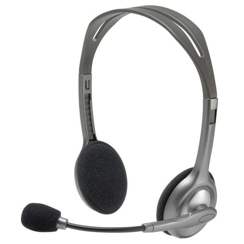 Logitech H110 Auriculares Estereo Con Microfono Plegable - Diadema Ajustable - Jack 3.5Mm - Cable De 1.80M - Color Gris