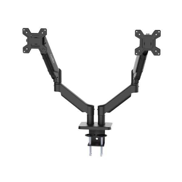 Coolbox M02D Soporte De Mesa Con Brazos Articulados Para 2 Monitores Hasta 32" - Giratorio E Inclinable - Piston De Gas - Peso Max 8Kg X Brazo - Vesa 100X100Mm