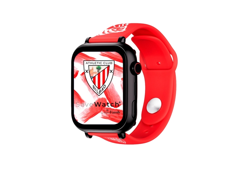 Savefamily Reloj Inteligente Smartwatch Infantil Savewatch Plus Edicion Athletic Club Con Gps Y Llamada - Correa Silicona Roja