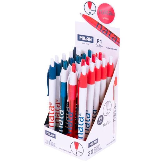 Milan Bolígrafo P1 Nata® 624 Tinta Azul Caja Expositora 20 Ud