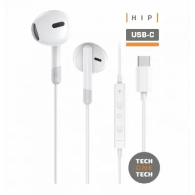 Techonetech Ear Tech Hip Auriculares Intraurales Usb-C - Microfono Integrado - Asistente Voz - Cable De 1.20M