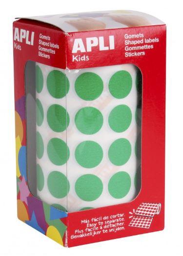 Apli Gomets Redondos 10,5Mm Rollo Verde -Rollo 5192 Unidades-