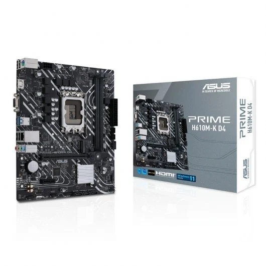 Asus Prime H610M-K D4 Placa Base Intel1700 2X Ddr4 - Hdmi, M.2, Pcie4.0, 4X Sata Iii, Usb 3.2, Microatx