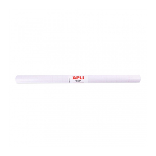 Apli Rollo De Polipropileno Transparente 3X0.50M 50 Micras - Adhesivo Reposicionable - Sistema Easy Peel - Cuadricula De Precision - Alta Resistencia A Arañazos Y Roturas - No Amarillea