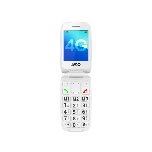 Spc Harmony 2 4G Telefono Movil Para Mayores - Teclas Grandes - Radio Fm- Boton De Sos - 3 Memorias Directas - Linterna - Base De Carga Incluida - Color Blanco