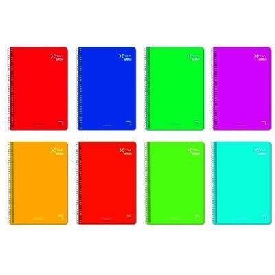 Pacsa Cuaderno Xtra Plus 80H 4º 90Gr 4X4M Tapa Dura Pack 5 Ud Colores Surtidos
