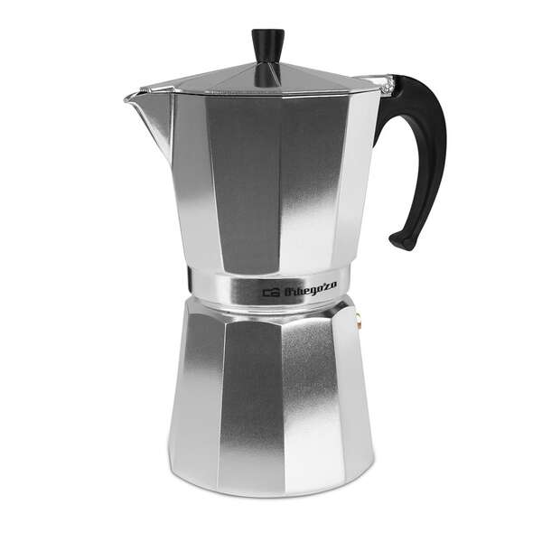 Orbegozo Kf 1200 Cafetera Italiana De Aluminio Prepara 12 Tazas De Cafe Aromatico Y Exquisito Mango Ergonomico - Valvula De Seguridad Y Facil Limpieza Ideal Para Compartir Momentos Especiales