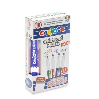 Carioca Maxi Rotulador Para Pizarra Blanca - Tapa Con Clip - Se Borra Facilmente - Se Seca Rapidamente - Punta De Ø 6Mm - Color Azul