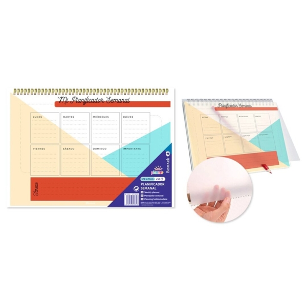 Ingraf Planificador Semanal A4 - Medidas 29X21Cm - Espiral Con Tapa De Polipropileno - 50 Hojas De 80Grs