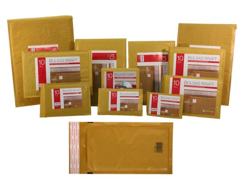 Bismark Bolsa Acolchada Kraft Nº20 350X470Mm - Recubrimiento Interno De Laminas De Burbuja De Aire - Cierre Autoadhesivo - Ideal Para Envios Con Alta Proteccion