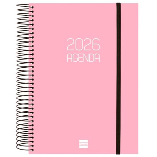 Finocam Agenda Espiral Opaque E10-155X212Mm 1Dp Tapa Pp Rosa 2026
