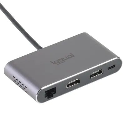 Iggual Hub C 8 En 1 2Xhdmi 2Xusb 2Xsd Rj45 Pd100W
