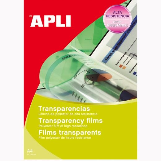 Apli Pack 20 Hojas Transparencias A4 Sin Banda Para Láser