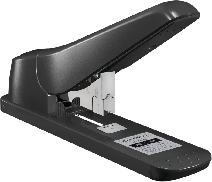 Rapesco 1063 Av-45 Grapadora De Gruesos - Capacidad Para 115 Hojas - Grapado Cerrado - Carga Trasera - Color Negro