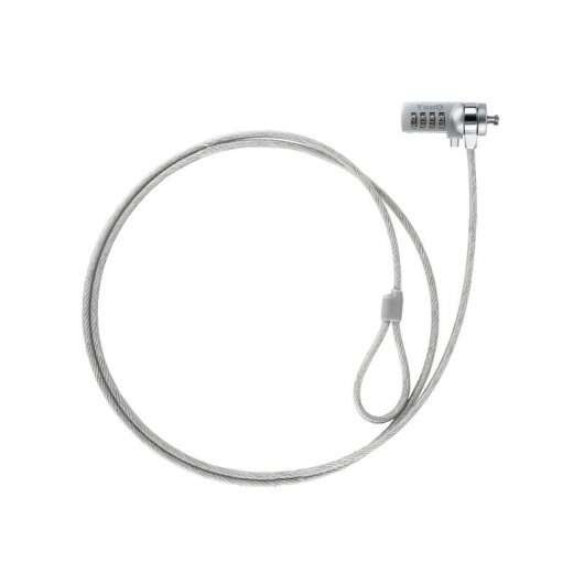 Tooq Cable De Seguridad Universal Con Combinacion Para Portatiles - Bloqueo De 4 Digitos - Acero 4.5Mm - Longitud 1.50M