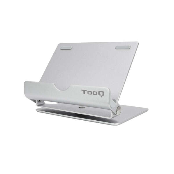 Tooq Soporte De Sobremesa Para Tablet Hasta 10" - Inclinable Y Giratorio - Base Antideslizante - Color Plata