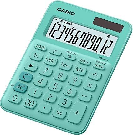 Casio Calculadora De Oficina Sobremesa Verde 12 Dígitos Ms-20Uc