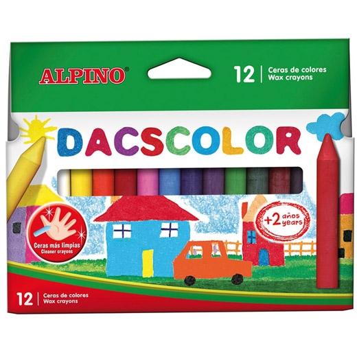 Dacscolor Ceras 80Mm Semiblandas No Manchan Surtidos -Estuche De 12U-