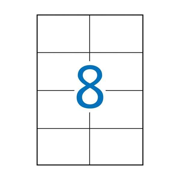 Apli Pack De 4.000 Etiquetas Rectangulares 105X74Mm - 500 Hojas Por 8 Etiquetas - Adhesivo Permanente - Cantos Rectos - Color Blanco