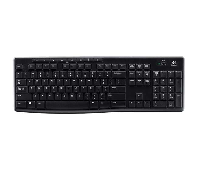 Logitech K270 Teclado Inalambrico Usb - Resistente A Salpicaduras - Teclas De Acceso Rapido - Color Negro