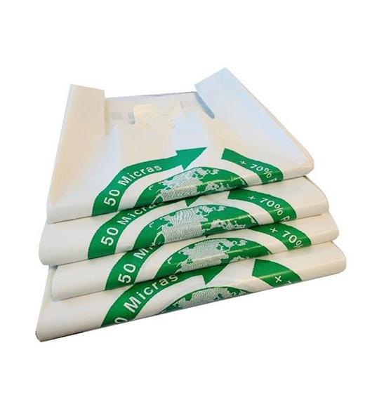 Bolsa De Camiseta 30X40Cm 50 Micras 70% Reciclado Paquete 100 Ud