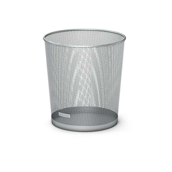 Erichkrause Compass Papelera De 12L - Base Redonda - Acero Inoxidable - Ideal Para Oficinas - Color Plata