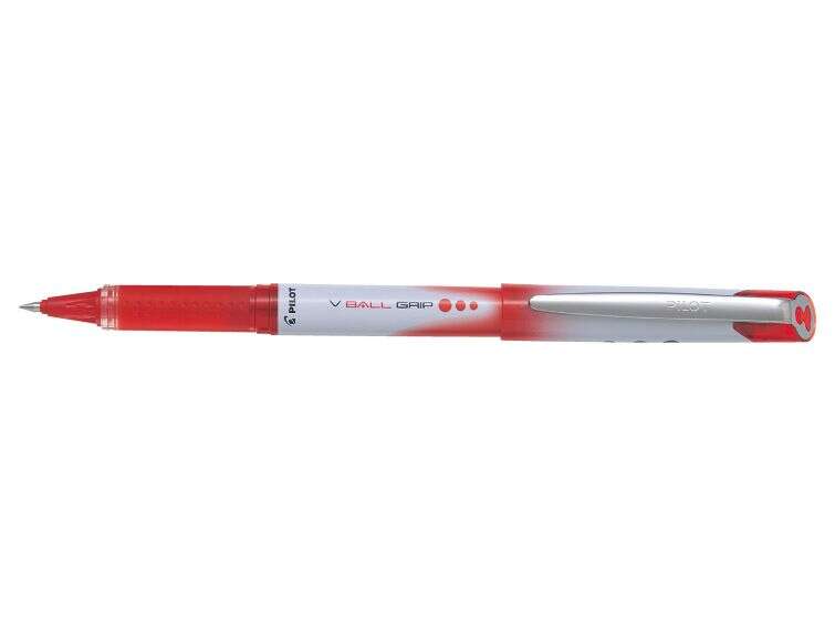 Pilot Boligrafo De Tinta Liquida V Ball Grip 07 - Punta De Bola Conica 0.7Mm - Trazo 0.5Mm - Grip De Goma - Color Rojo